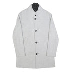 ZARA Mens Grey Button Jacket S Polyester Blend Plain Elegant Lightweight