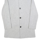 ZARA Mens Grey Button Jacket S Polyester Blend Plain Elegant Lightweight