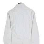 ZARA Mens Grey Button Jacket S Polyester Blend Plain Elegant Lightweight