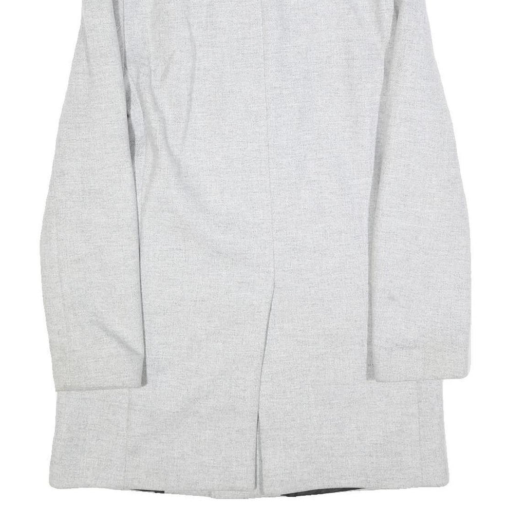 ZARA Mens Grey Button Jacket S Polyester Blend Plain Elegant Lightweight