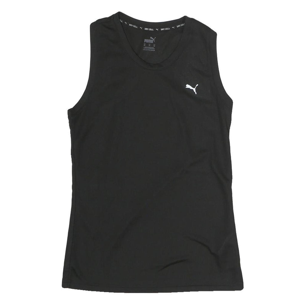 PUMA Womens Black Polyester Sleeveless Crew Neck T-Shirt XS Sports Activewear