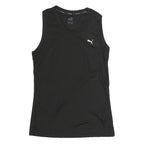 PUMA Womens Black Polyester Sleeveless Crew Neck T-Shirt XS Sports Activewear
