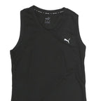 PUMA Womens Black Polyester Sleeveless Crew Neck T-Shirt XS Sports Activewear
