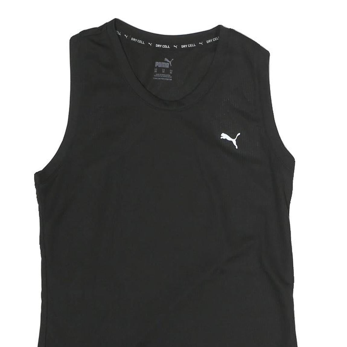 PUMA Womens Black Polyester Sleeveless Crew Neck T-Shirt XS Sports Activewear
