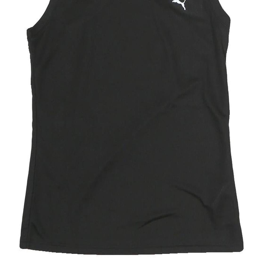 PUMA Womens Black Polyester Sleeveless Crew Neck T-Shirt XS Sports Activewear