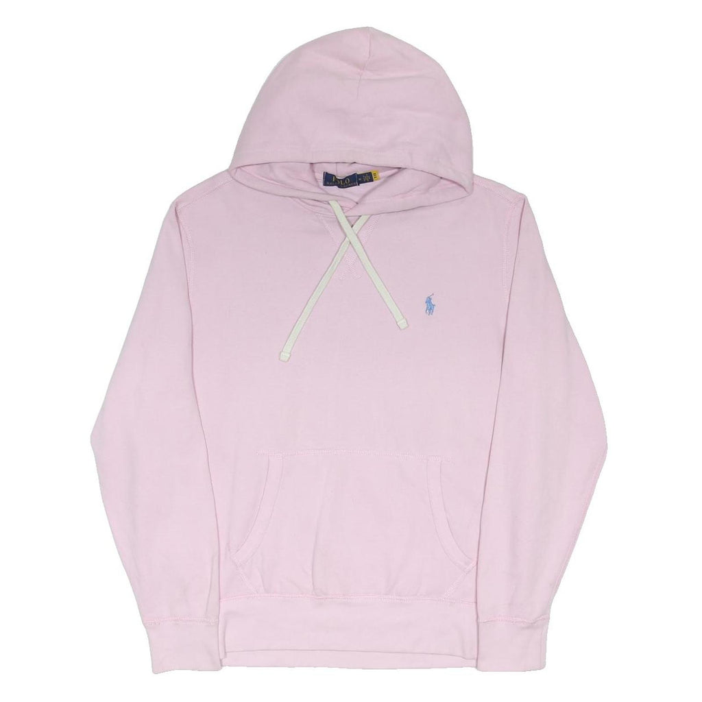 POLO RALPH LAUREN Womens Pink Pullover Hoodie M Cotton Blend Casual Sweatshirt