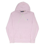 POLO RALPH LAUREN Womens Pink Pullover Hoodie M Cotton Blend Casual Sweatshirt