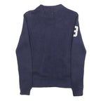 POLO RALPH LAUREN Girls Navy Patterned Jumper Crew Neck Basic Knit M Zip Front