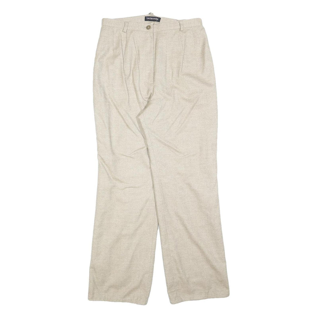 BRECKENRIDGE Womens Beige Regular Fit Wide-Leg Trousers W26 L28 Classic Casual