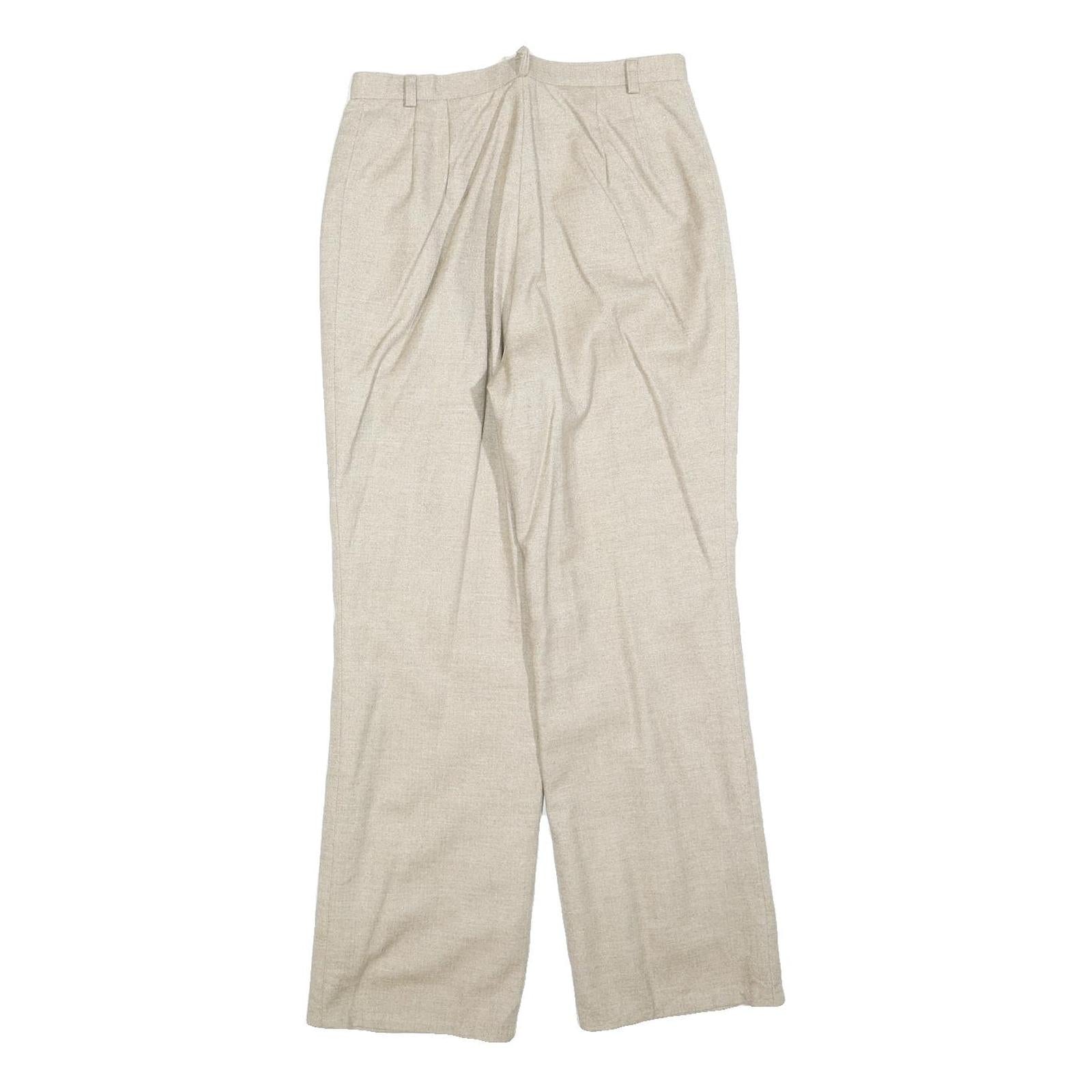 BRECKENRIDGE Womens Beige Regular Fit Wide-Leg Trousers W26 L28 Classic Casual