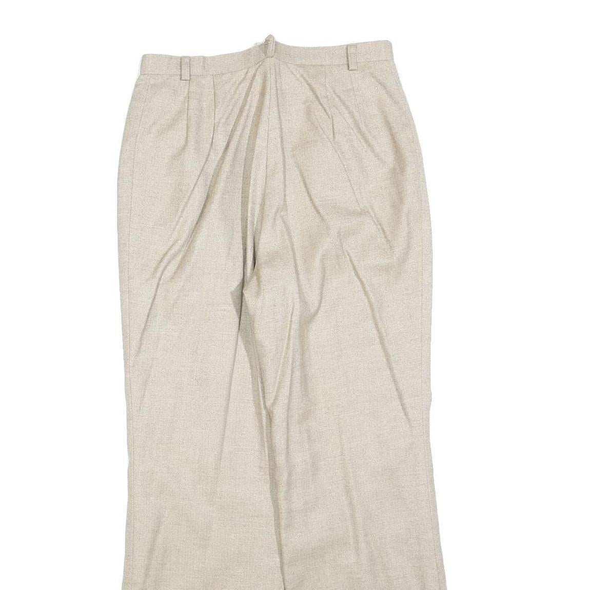 BRECKENRIDGE Womens Beige Regular Fit Wide-Leg Trousers W26 L28 Classic Casual