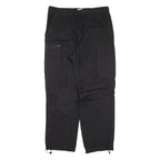 H&M Cargo Womens Trousers Black Relaxed Straight W33 L28
