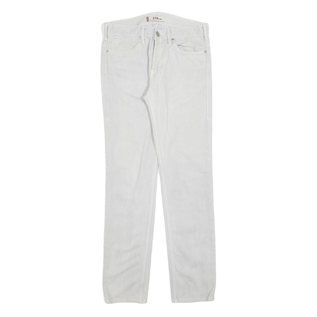 LEVI'S 519 Mens Slim White Jeans Denim Medium W30 L32 Classic Cotton Blend