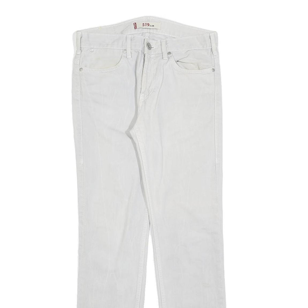 LEVI'S 519 Mens Slim White Jeans Denim Medium W30 L32 Classic Cotton Blend