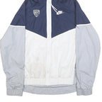 NIKE Womens Navy Blue & White Colourblock Hooded Jacket XL Polyester Zip