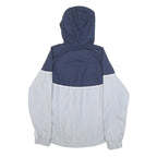 NIKE Womens Navy Blue & White Colourblock Hooded Jacket XL Polyester Zip