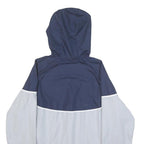 NIKE Womens Navy Blue & White Colourblock Hooded Jacket XL Polyester Zip