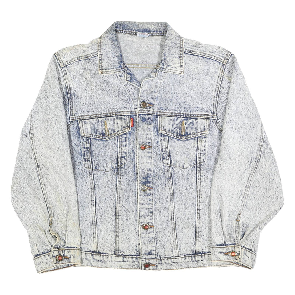 RUFFINI Womens Blue Denim Jacket L Cotton Button Classic Casual Outerwear