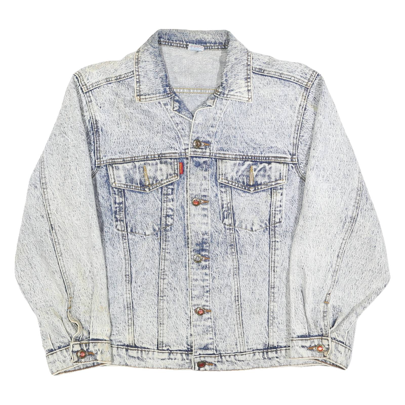 RUFFINI Womens Blue Denim Jacket L Cotton Button Classic Casual Outerwear