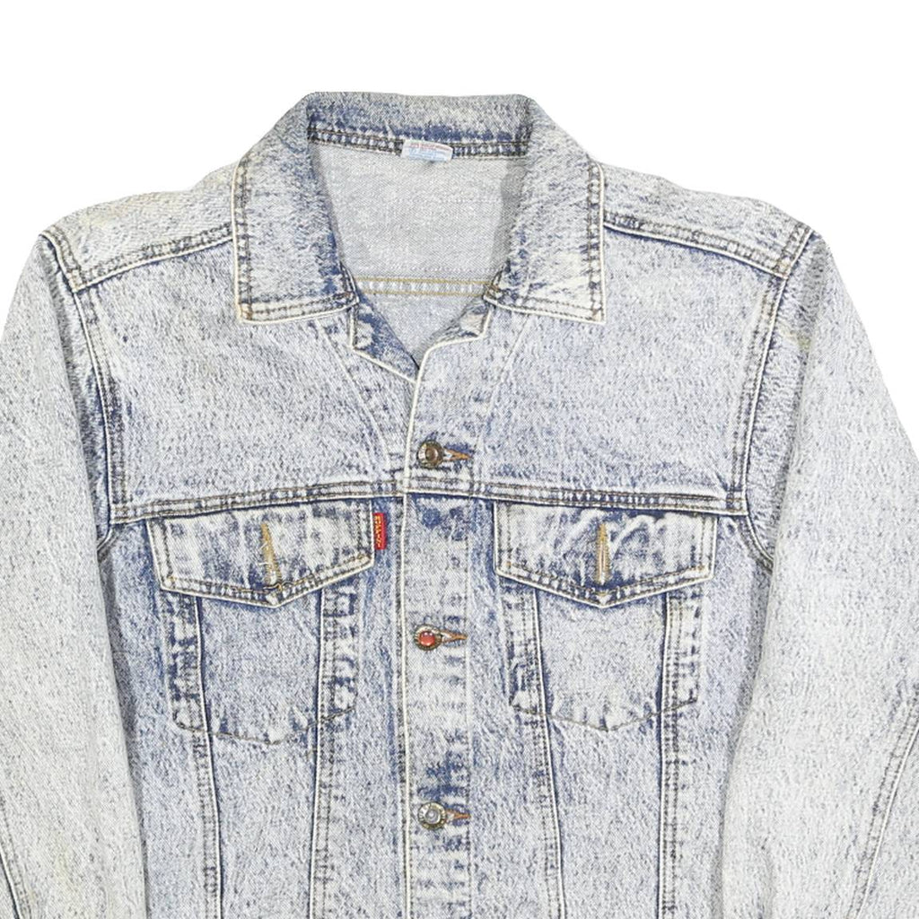 RUFFINI Womens Blue Denim Jacket L Cotton Button Classic Casual Outerwear