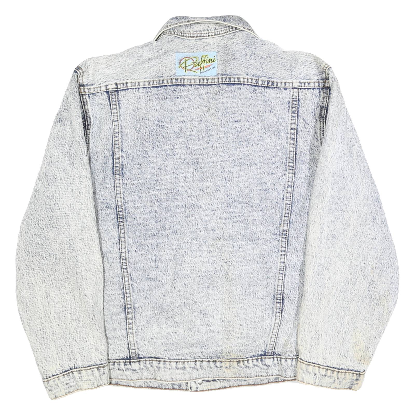 RUFFINI Womens Blue Denim Jacket L Cotton Button Classic Casual Outerwear