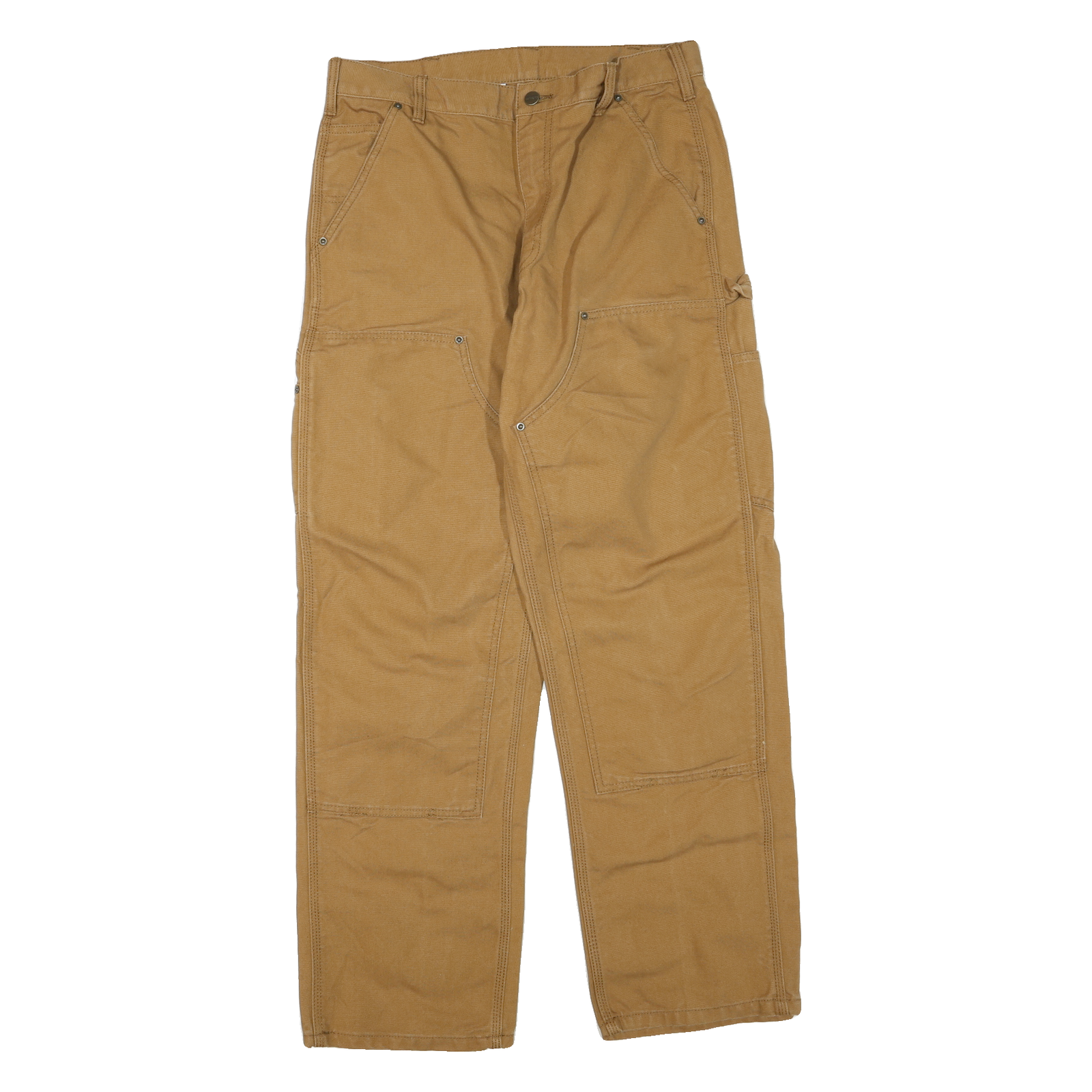 CARHARTT Mens Regular Workwear Beige Polyester Blend Trousers W33 L30 Durable