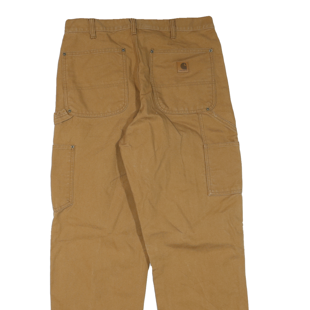 CARHARTT Mens Regular Workwear Beige Polyester Blend Trousers W33 L30 Durable