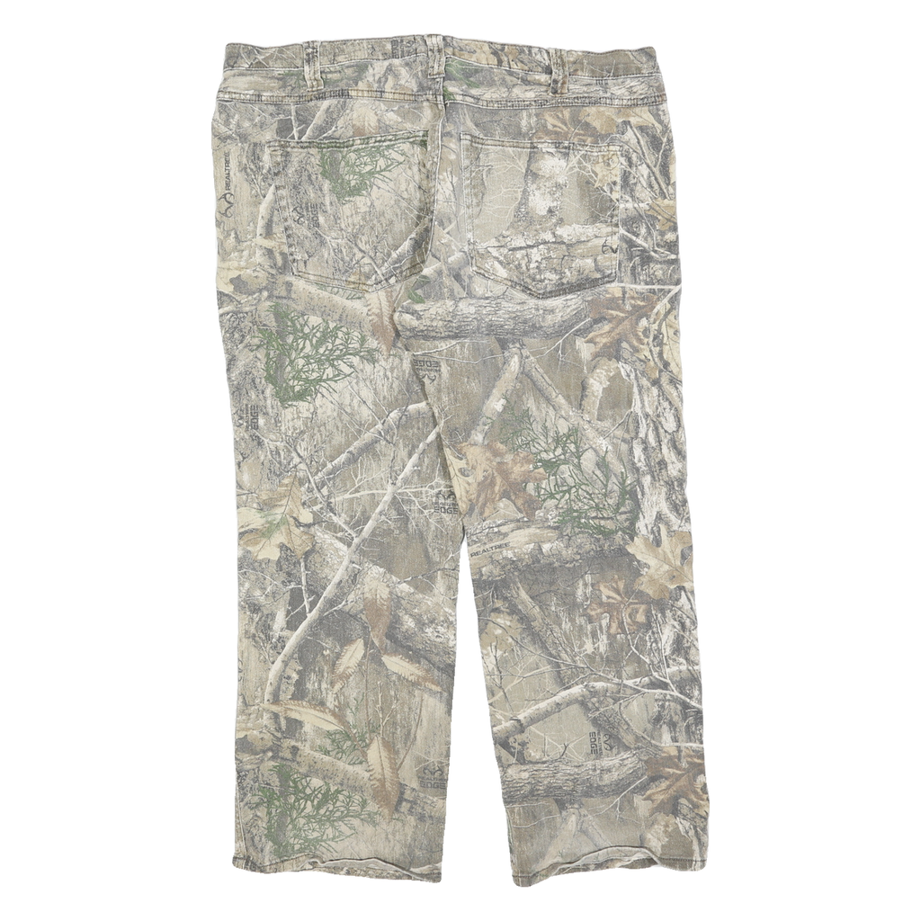REAL TREE Mens Cotton Blend Camouflage Regular Fit Straight Trousers W38 L30