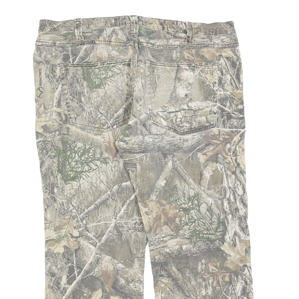 REAL TREE Mens Cotton Blend Camouflage Regular Fit Straight Trousers W38 L30
