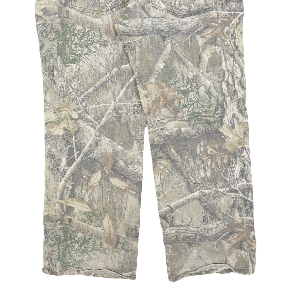 REAL TREE Mens Cotton Blend Camouflage Regular Fit Straight Trousers W38 L30
