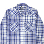 ST DIEGO Mens Blue & White Check Shirt M Casual Cotton Blend Long Sleeve