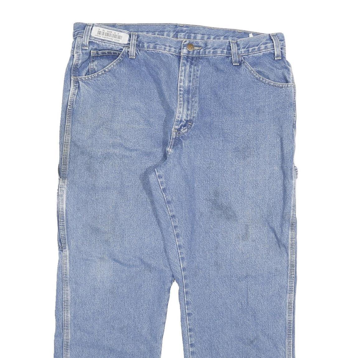 DICKIES Mens Jeans Blue Regular Straight Denim Medium W36 L28 Workwear