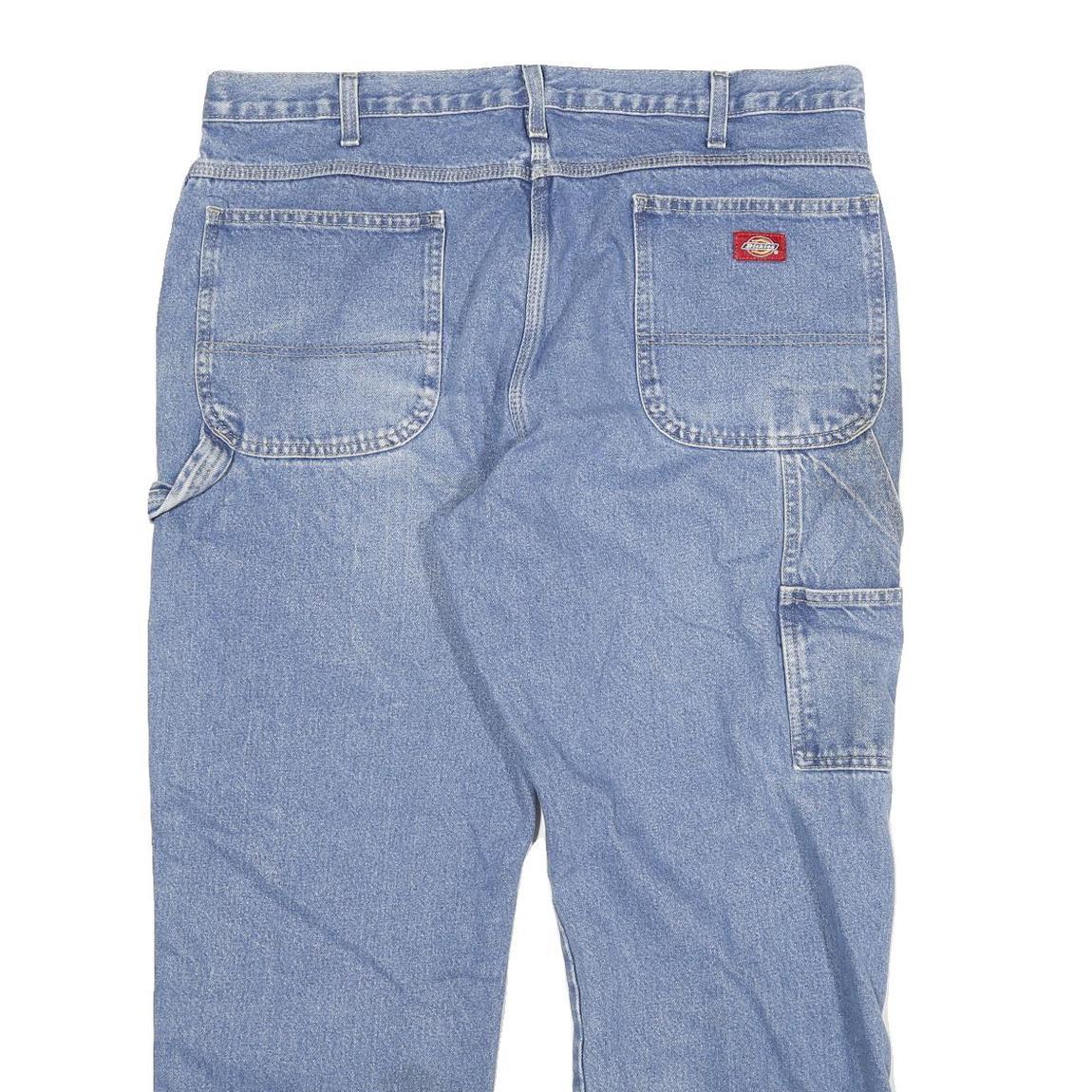 DICKIES Mens Jeans Blue Regular Straight Denim Medium W36 L28 Workwear