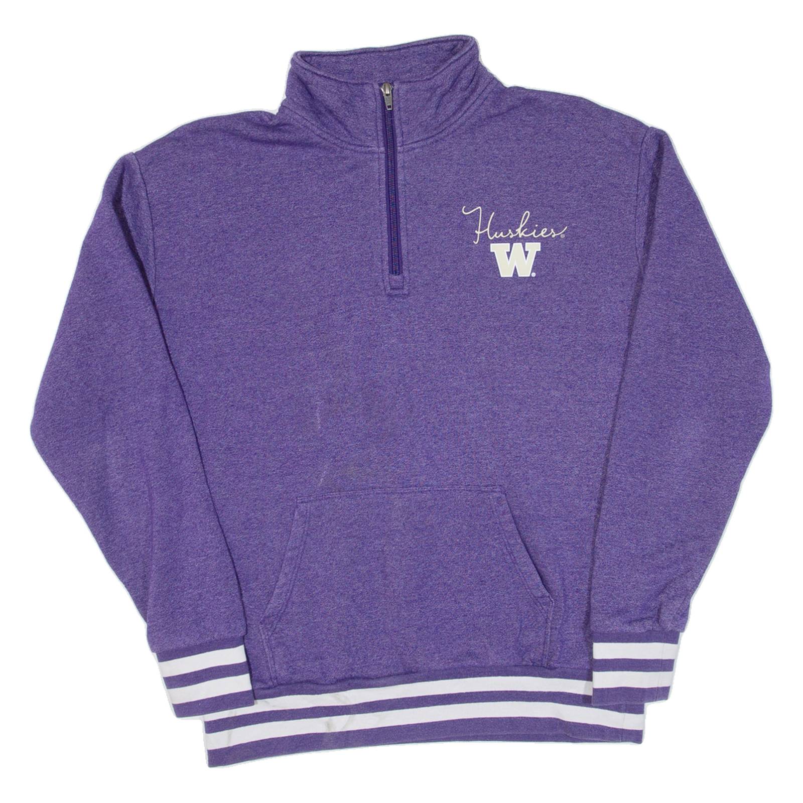 CHAMPION Womens Sweatshirt Purple 1/4 Zip M