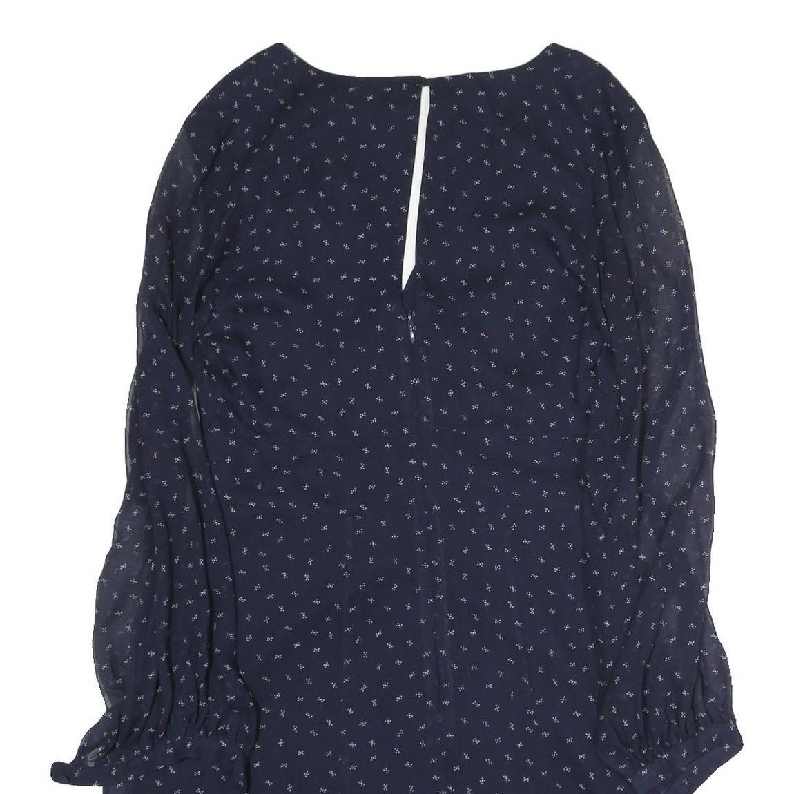 POLO RALPH LAUREN Womens Blue Day Chiffon Floral Long Sleeve Midi Dress M