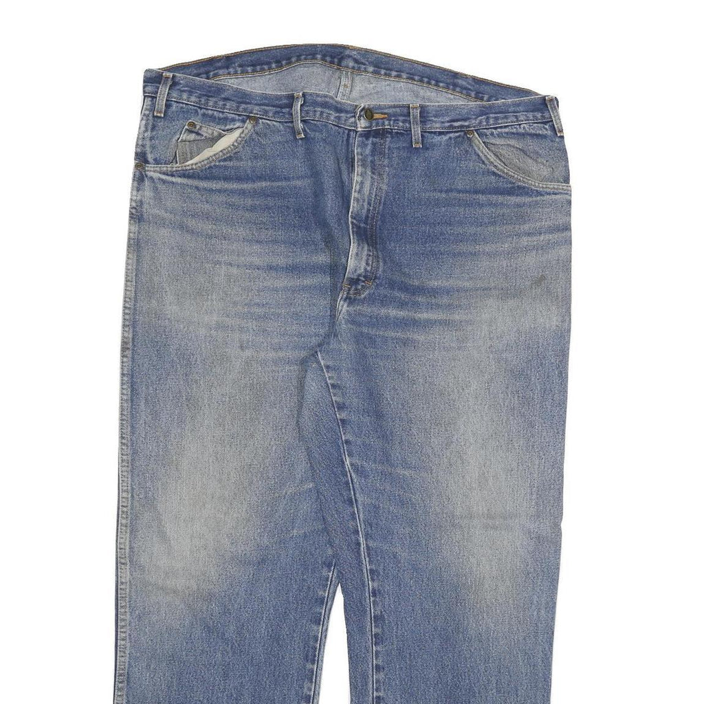DICKIES Mens Jeans Blue Regular Straight Denim Medium W46 L32 Workwear Zip