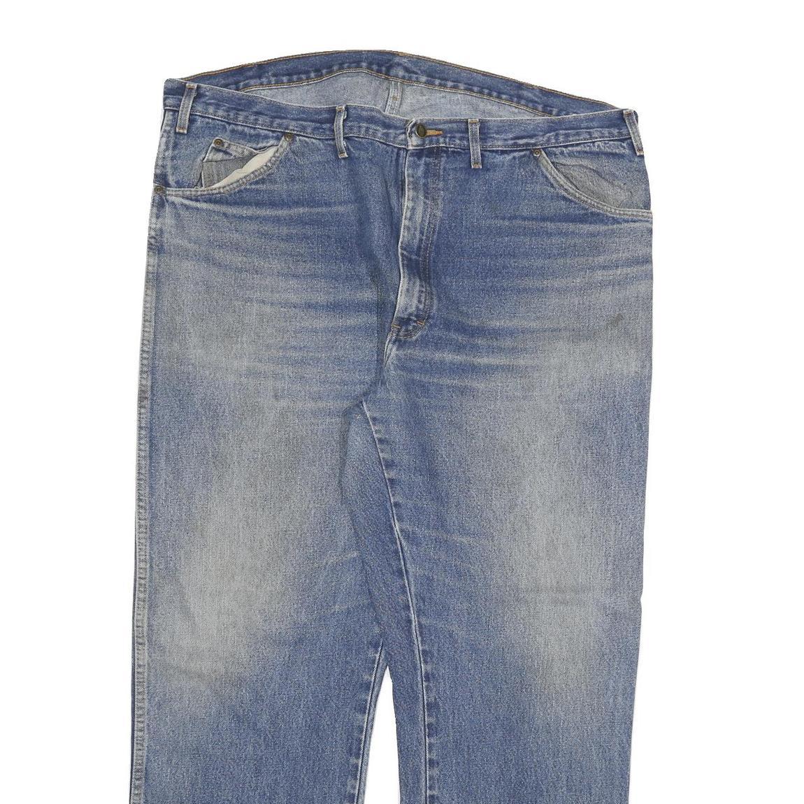 DICKIES Mens Jeans Blue Regular Straight Denim Medium W46 L32 Workwear Zip