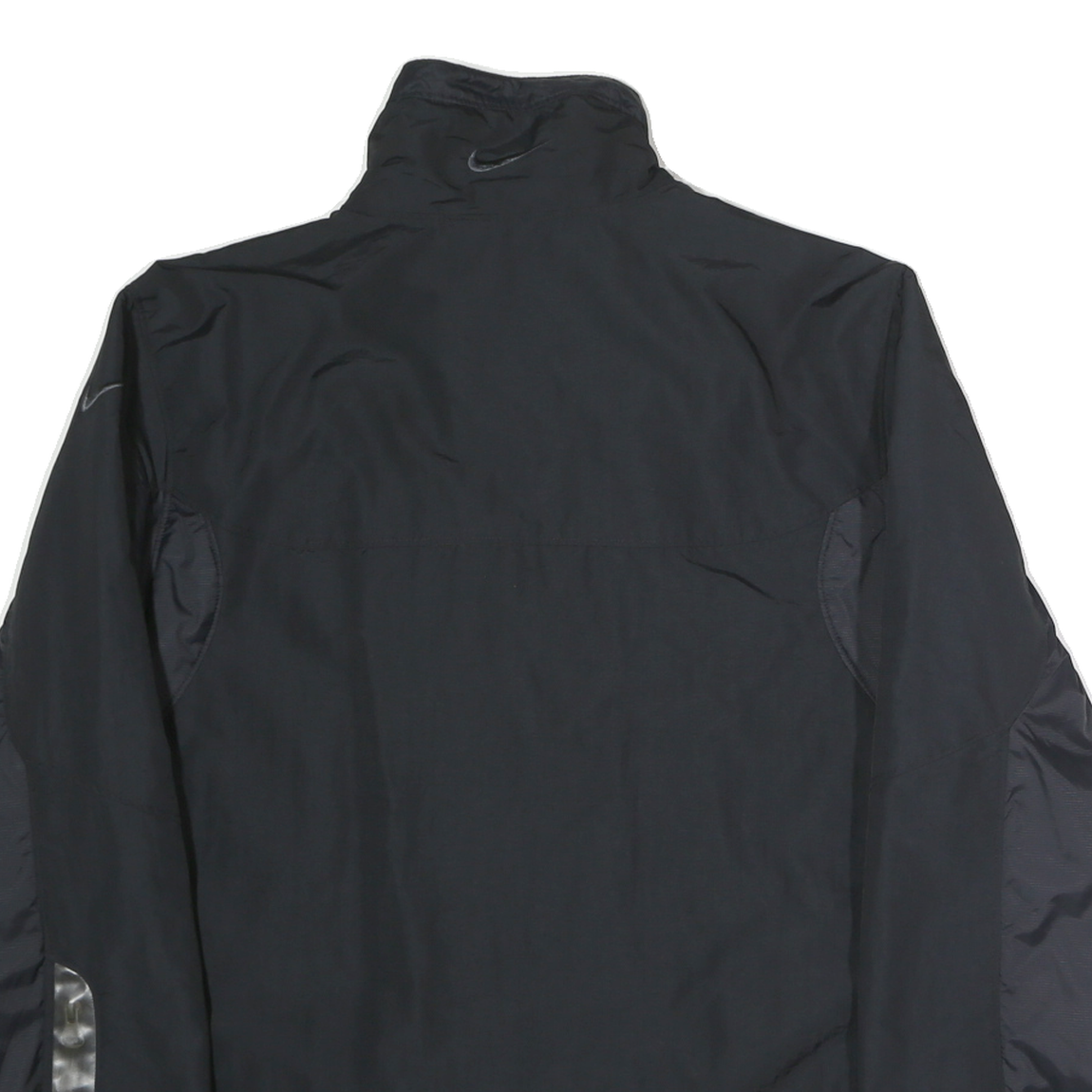 NIKE Mens Black & Grey Zip Jacket M Polyester Blend Sportswear Casual