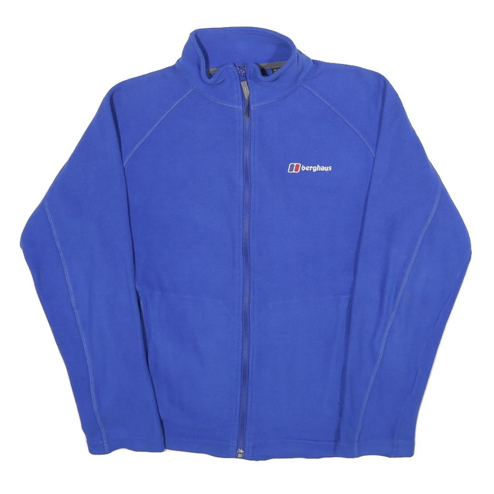 BERGHAUS Mens Blue Jacket S Polyester Plain Zip Outdoor Casual Lightweight