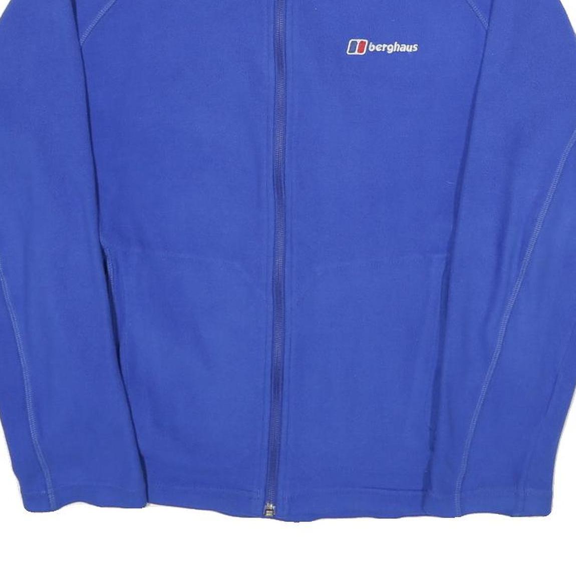 BERGHAUS Mens Blue Jacket S Polyester Plain Zip Outdoor Casual Lightweight