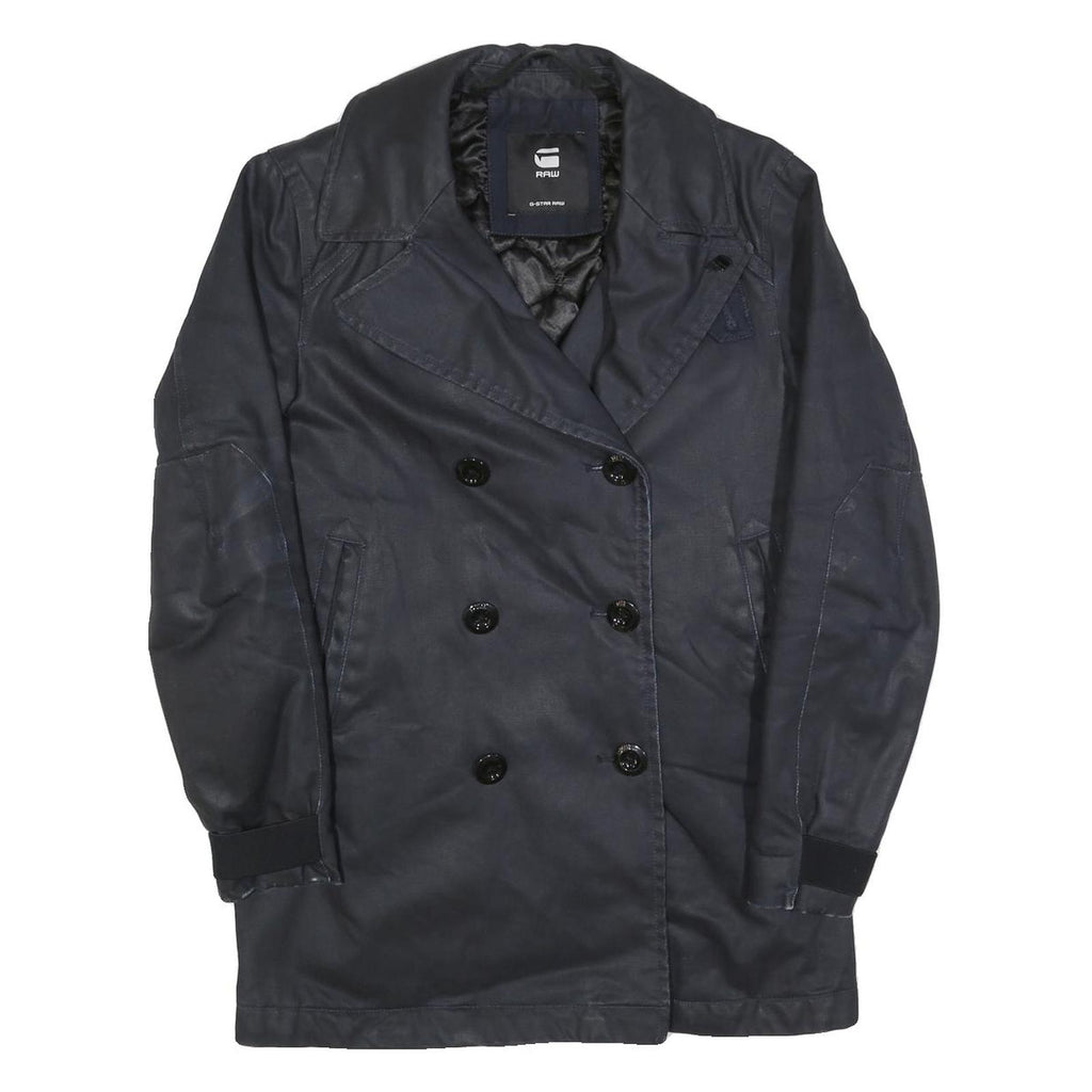 G-STAR Womens Black Jacket M Cotton Blend Button Closure Double Breasted Classic