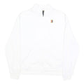 NIKE Court Womens White Jacket L Polyester Plain Zip Track Sportswear Casual