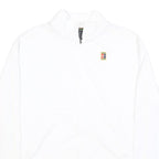 NIKE Court Womens White Jacket L Polyester Plain Zip Track Sportswear Casual