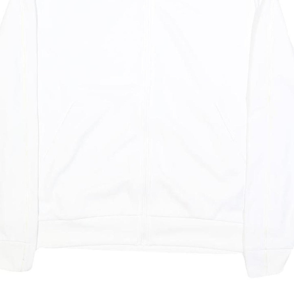 NIKE Court Womens White Jacket L Polyester Plain Zip Track Sportswear Casual