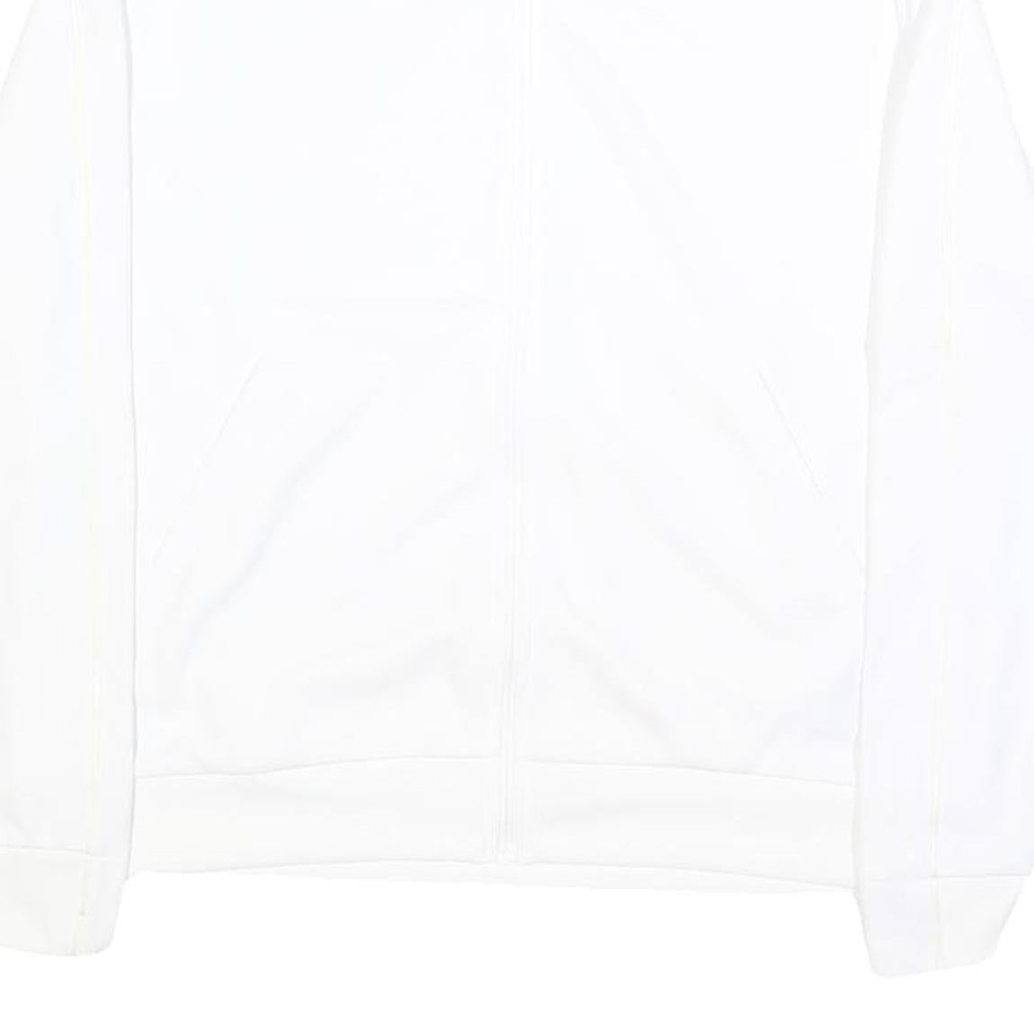 NIKE Court Womens White Jacket L Polyester Plain Zip Track Sportswear Casual