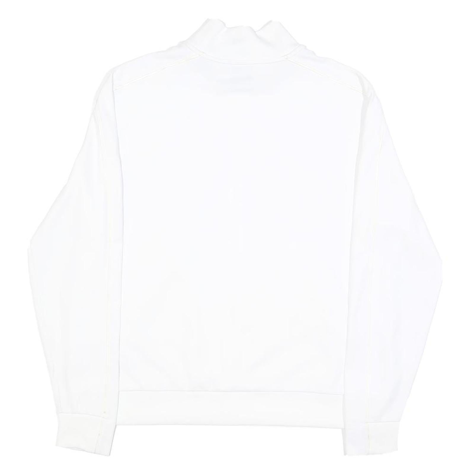 NIKE Court Womens White Jacket L Polyester Plain Zip Track Sportswear Casual