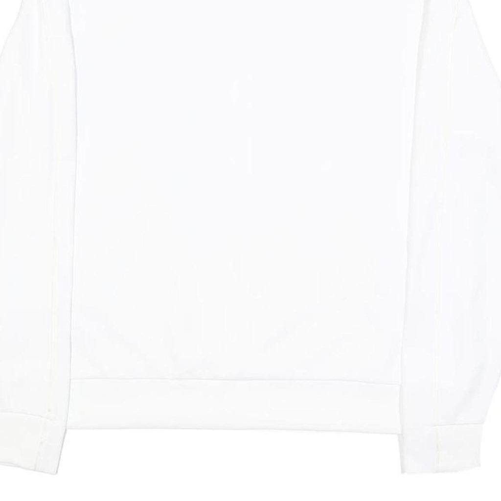 NIKE Court Womens White Jacket L Polyester Plain Zip Track Sportswear Casual