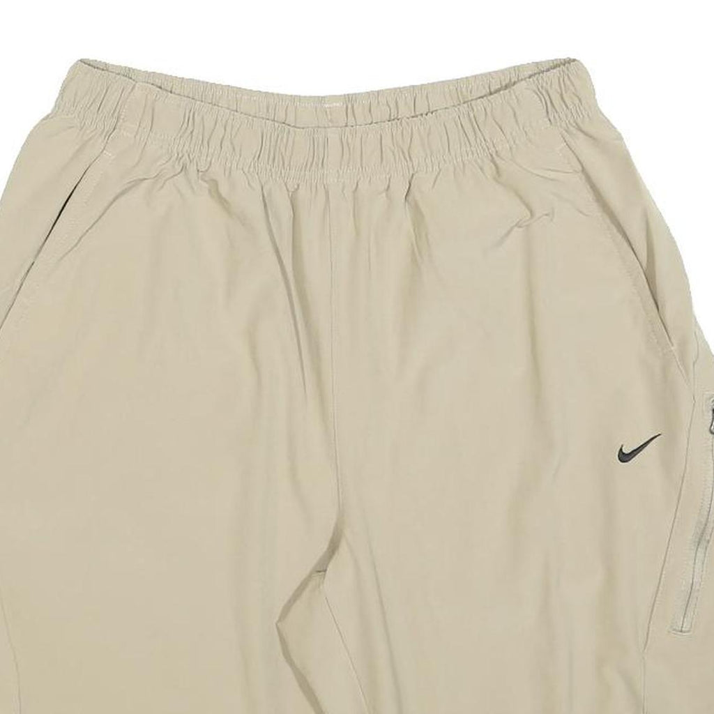 NIKE Mens Shorts Beige Casual L W30 Polyester Lightweight Zip Pocket
