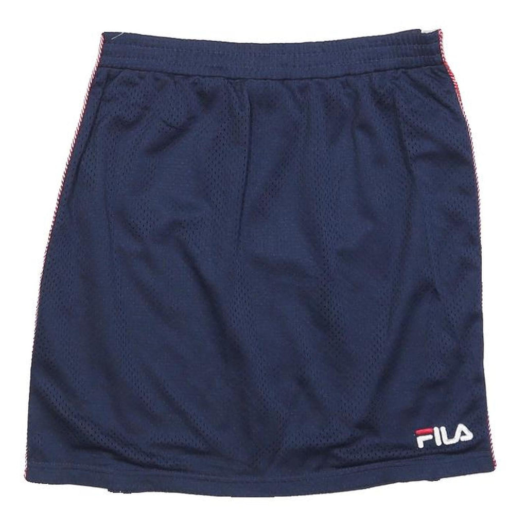FILA Womens Navy & White Basketball Mesh Mini Polyester Blend Skirt L Sports