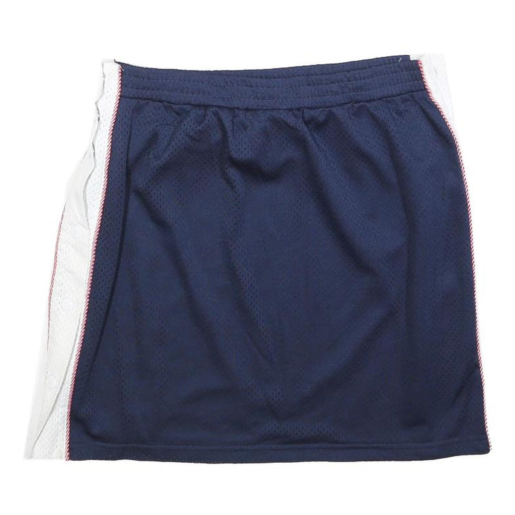 FILA Womens Navy & White Basketball Mesh Mini Polyester Blend Skirt L Sports